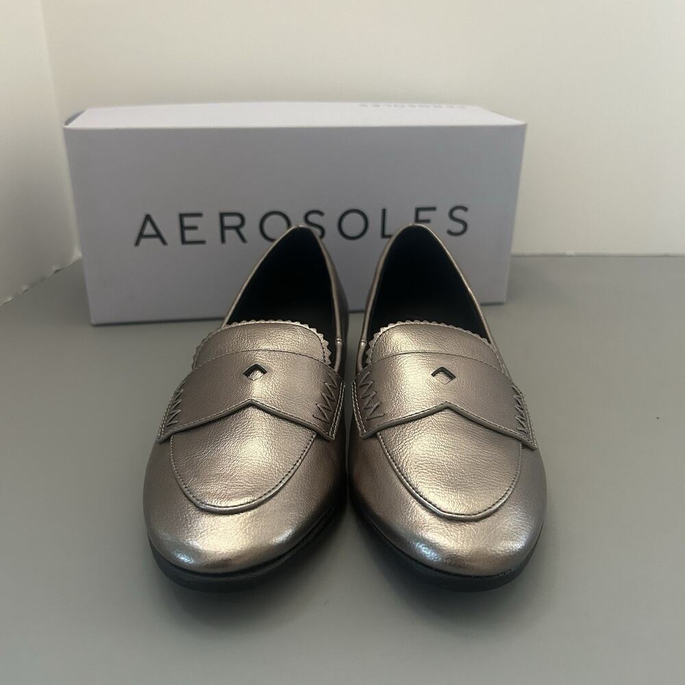 Aerosoles Benvenuto Casual Penny Loafer 5.5M Graphite Polyurethane Faux Leather